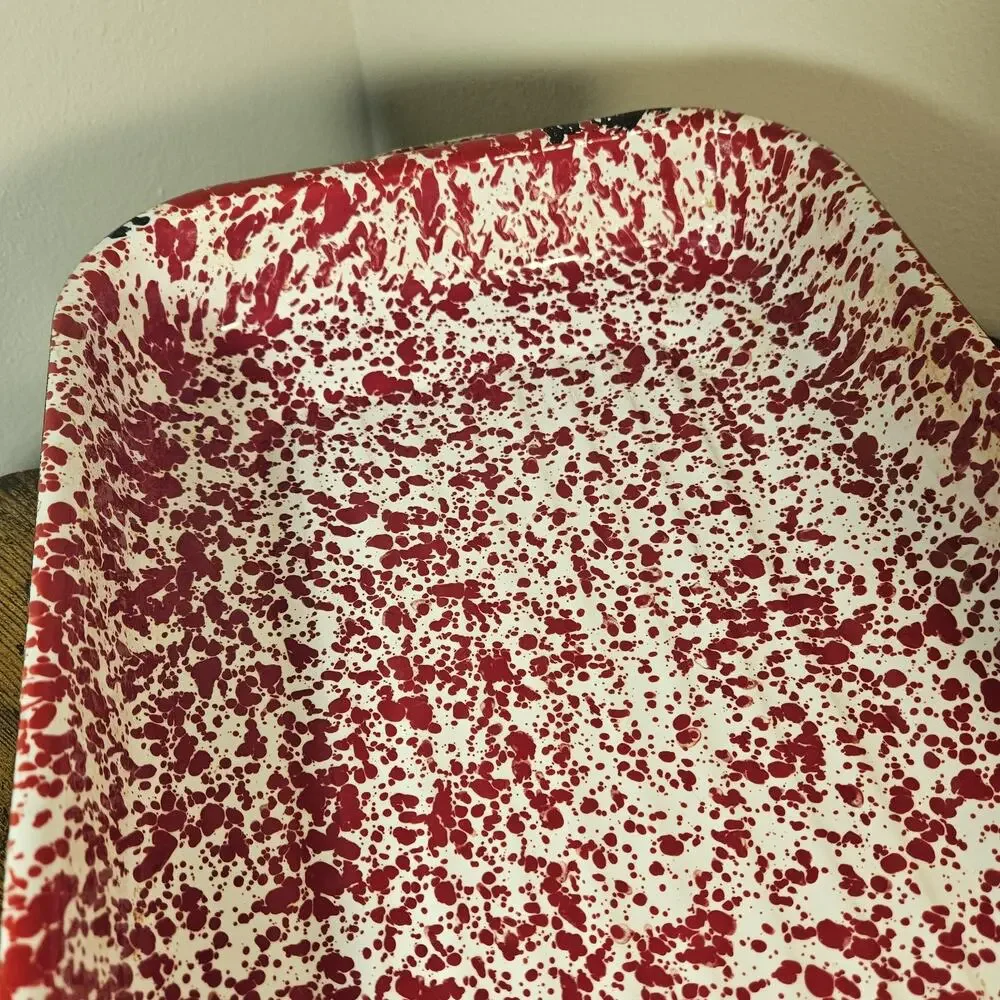 Crow Canyon Home Enamelware Red Splatter 15